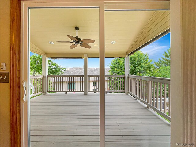 642 52nd Ave, Greeley, CO 80634 - wooden terrace featuring a ceiling fan