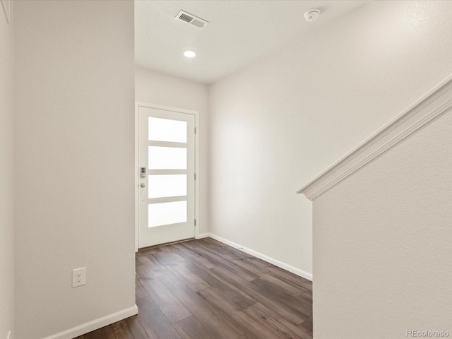 entryway featuring dark hardwood / wood-style flooring