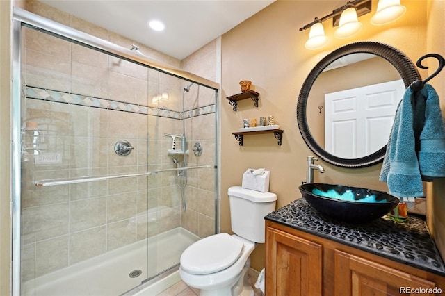 8664 E Monmouth Pl, Denver, CO 80237 - full bath featuring vanity and a stall shower