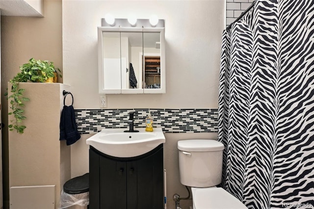8664 E Monmouth Pl, Denver, CO 80237 - bathroom with vanity, a shower with shower curtain, and tile walls