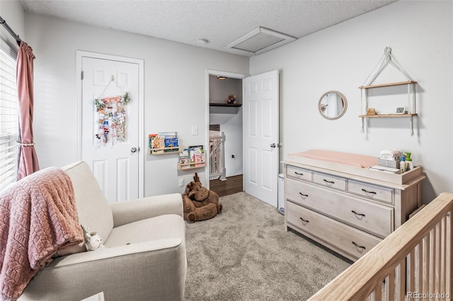 4512 S Yank St, Morrison, CO 80465 - carpeted bedroom with attic access and a textured ceiling