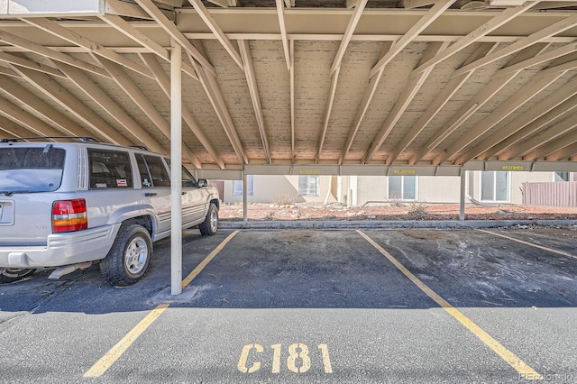 view of covered parking lot