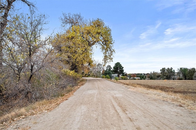 view of street with a rural view