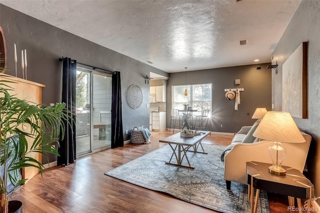 living room featuring hardwood / wood-style flooring