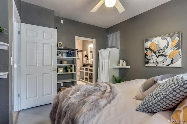 bedroom with ceiling fan