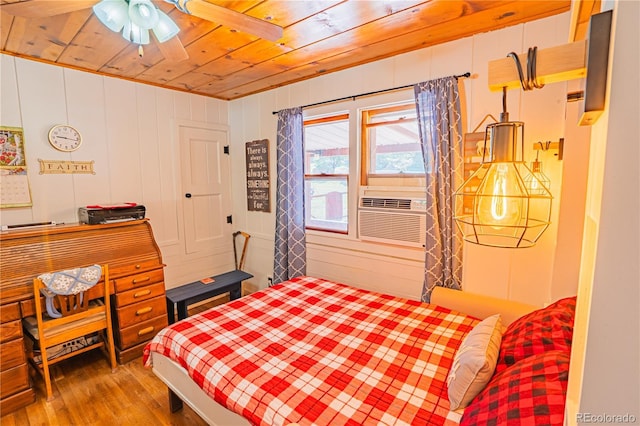 24938 US Highway 50, Cotopaxi, CO 81223 - bedroom with wooden ceiling, wood finished floors, and cooling unit