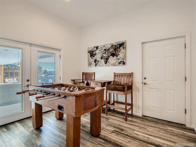 9910 Ammons Cir, Westminster, CO 80021 - recreation room featuring french doors and wood finished floors
