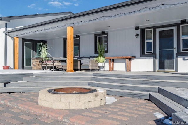 9910 Ammons Cir, Westminster, CO 80021 - view of patio with a fire pit