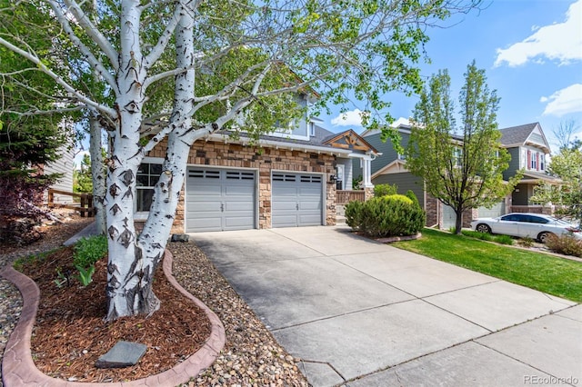 7234 S Kellerman Way, Aurora, CO 80016 - view of front of home featuring stone siding and driveway