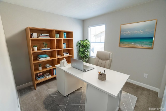 view of carpeted office