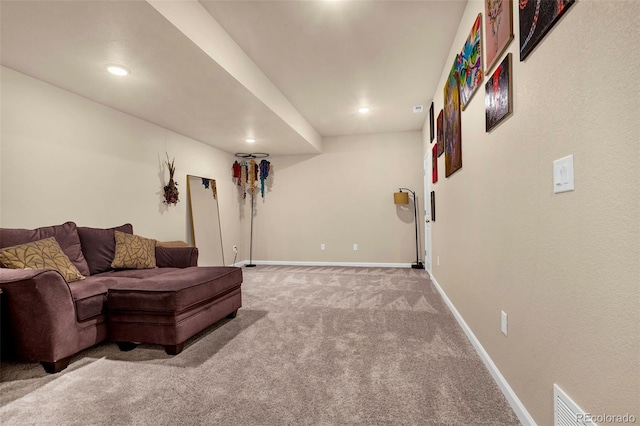 view of carpeted living room