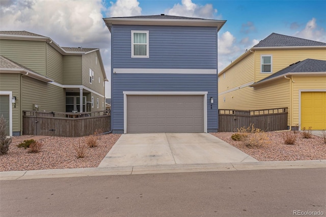 view of property featuring a garage