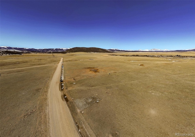 exterior space featuring a mountain view and a rural view