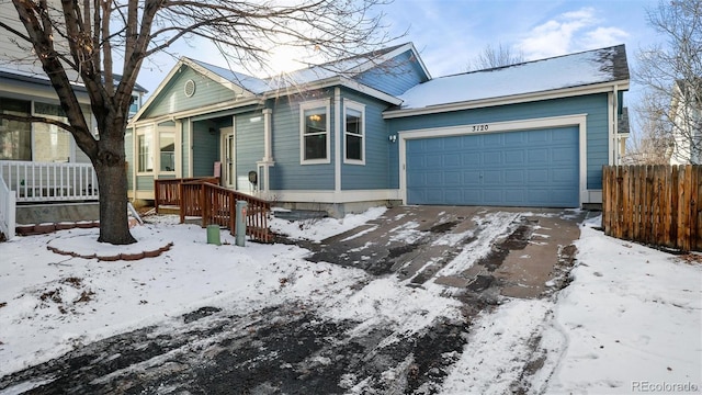 view of front of home featuring a garage