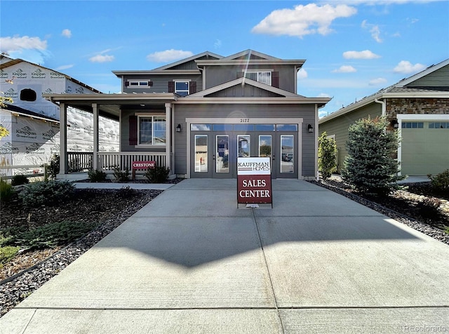 view of front of property featuring covered porch