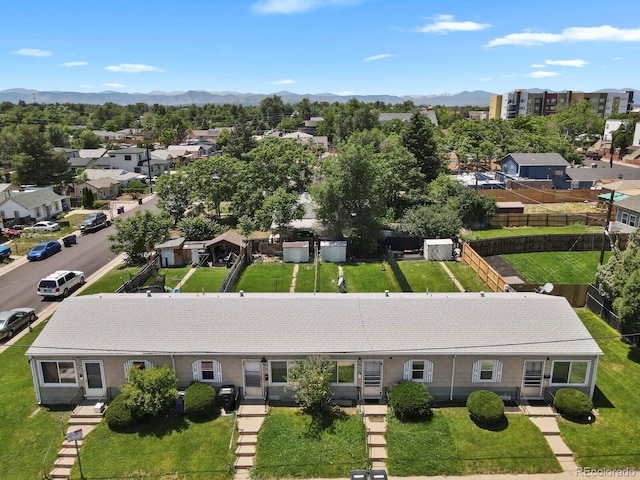 373 S Hazel Ct, Denver, CO 80219 - aerial perspective of suburban area featuring a mountain backdrop