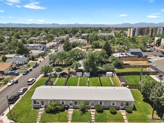 373 S Hazel Ct, Denver, CO 80219 - aerial view of residential area featuring a mountain backdrop