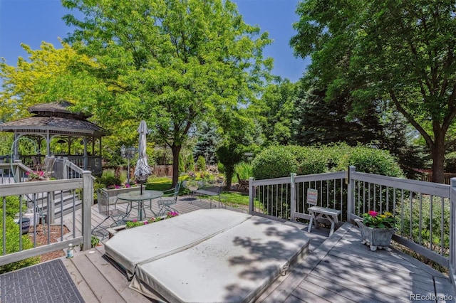 3145 Stevens Cir, Erie, CO 80516 - wooden deck featuring a gazebo
