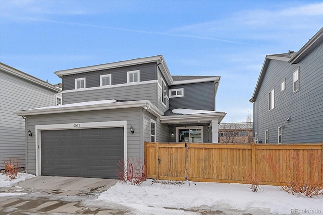 view of front of house with a garage