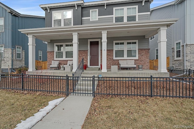 view of front of property with covered porch