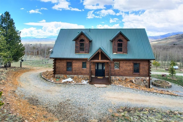 cabin with a mountain view