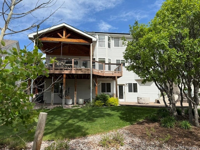 2369 Bayberry Ln, Castle Rock, CO 80104 - back of house with a deck, a yard, and a patio