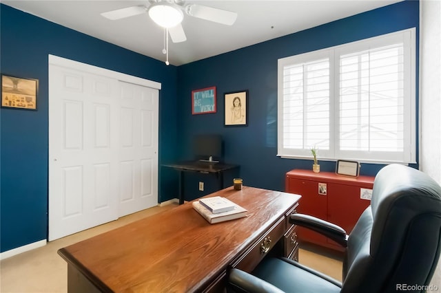 1768 E Jamison Ave, Centennial, CO 80122 - office with ceiling fan and carpet flooring