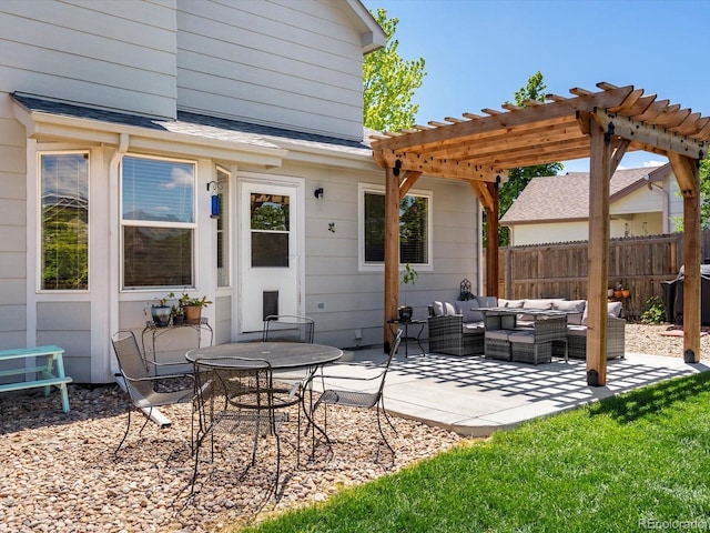 2006 E 97th Ave, Thornton, CO 80229 - view of patio / terrace featuring an outdoor hangout area and a pergola