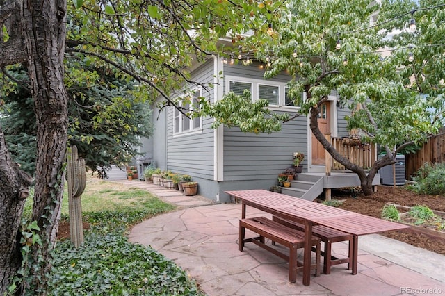 view of patio with central AC