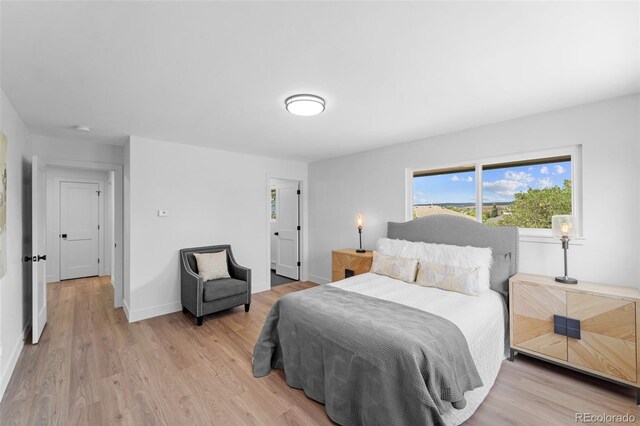 bedroom featuring light hardwood / wood-style floors