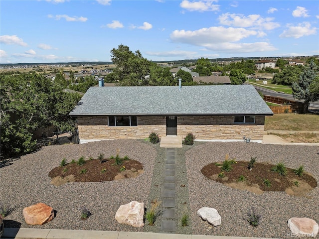 ranch-style home with a patio