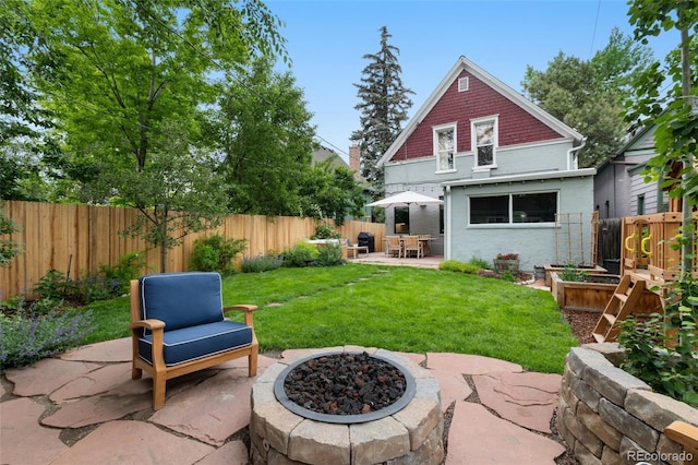 3424 W 31st Ave, Denver, CO 80211 - view of patio / terrace featuring a fire pit