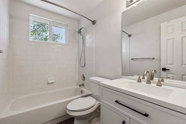 5441 Lynx St, Frederick, CO 80504 - full bathroom with toilet, bathtub / shower combination, and vanity