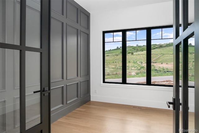 interior space featuring light wood-type flooring and a wealth of natural light