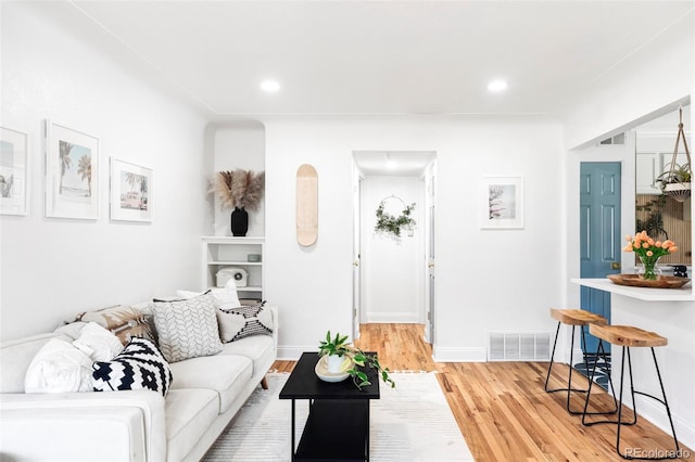 2313 S Race St Unit A, Denver, CO 80210 - living room with light wood-style flooring and recessed lighting