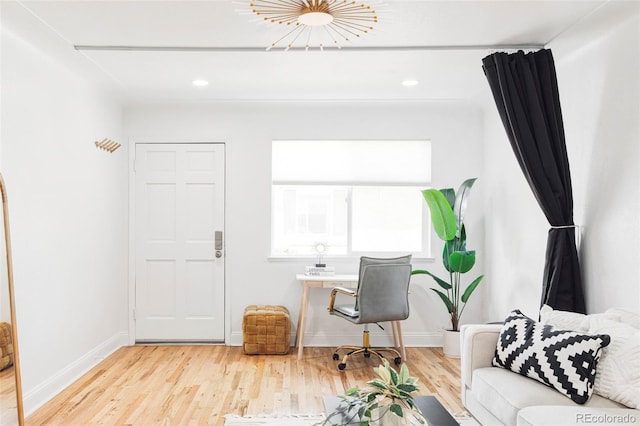 2313 S Race St Unit A, Denver, CO 80210 - office space with light wood-type flooring, baseboards, and recessed lighting