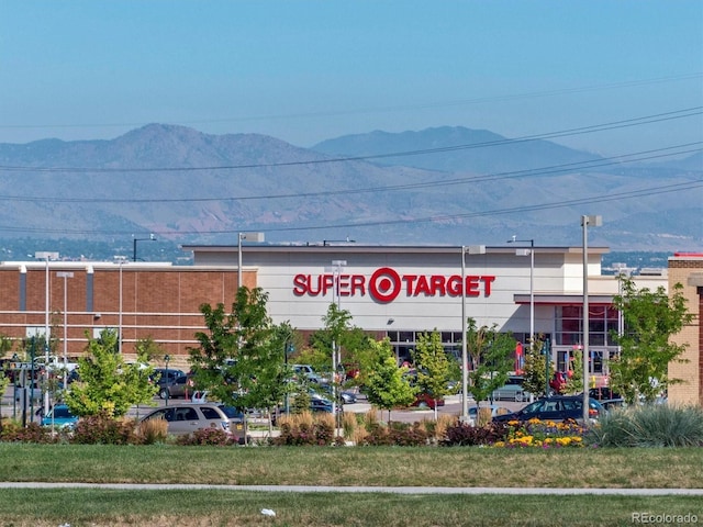 exterior space featuring a mountain view