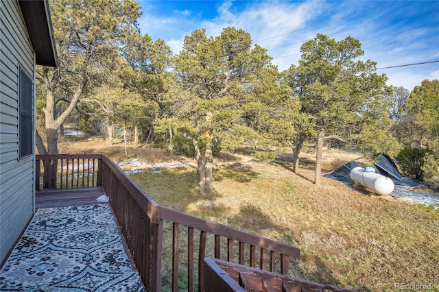 view of yard featuring a deck