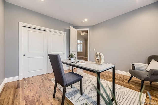 940 Kearney St, Denver, CO 80220 - office with light wood-style flooring and recessed lighting