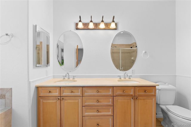 1172 S Steele St, Denver, CO 80210 - bathroom with double vanity and tiled shower