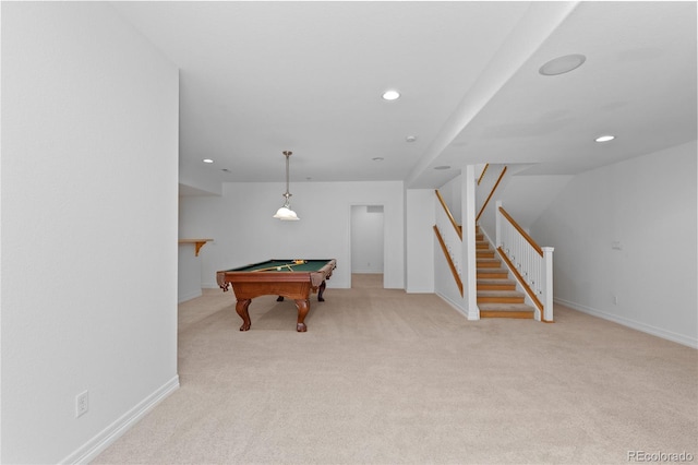 1172 S Steele St, Denver, CO 80210 - game room with carpet, pool table, and recessed lighting