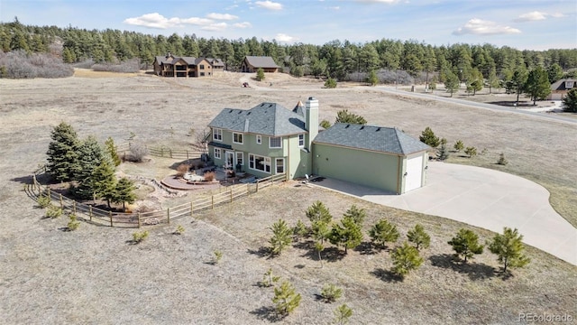 bird's eye view with a rural view