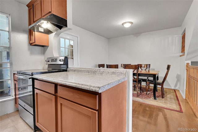 kitchen with stainless steel stove