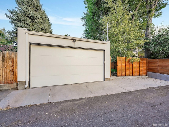 view of garage