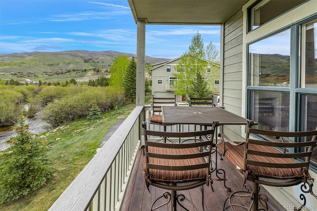 131 Creek Ln, Silverthorne, CO 80498 - balcony with a mountain view and outdoor dining space