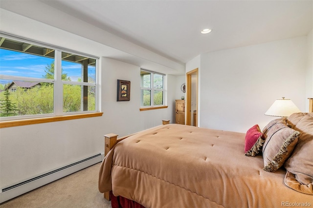 131 Creek Ln, Silverthorne, CO 80498 - carpeted bedroom featuring baseboard heating and recessed lighting