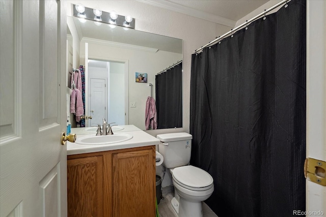 22379 E Dorado Ave, Aurora, CO 80015 - full bathroom featuring ornamental molding, toilet, and vanity
