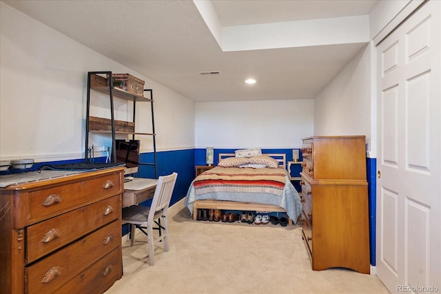 22379 E Dorado Ave, Aurora, CO 80015 - bedroom featuring light colored carpet, recessed lighting, and an office area