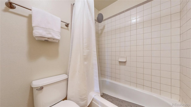 144 Tall Pine Cir, Grand Lake, CO 80447 - bathroom with toilet and shower / bath combination with curtain