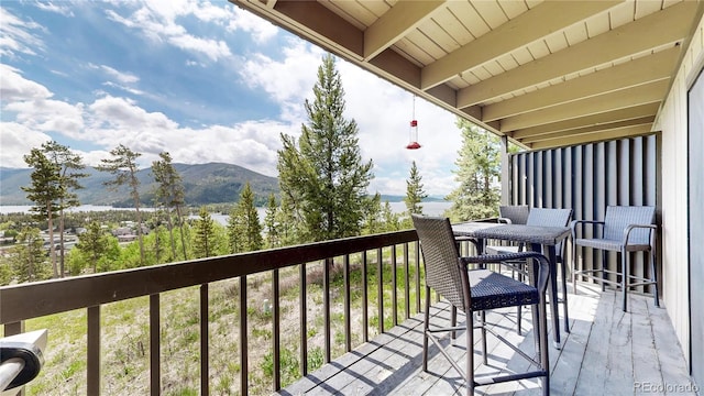 144 Tall Pine Cir, Grand Lake, CO 80447 - deck featuring a mountain view